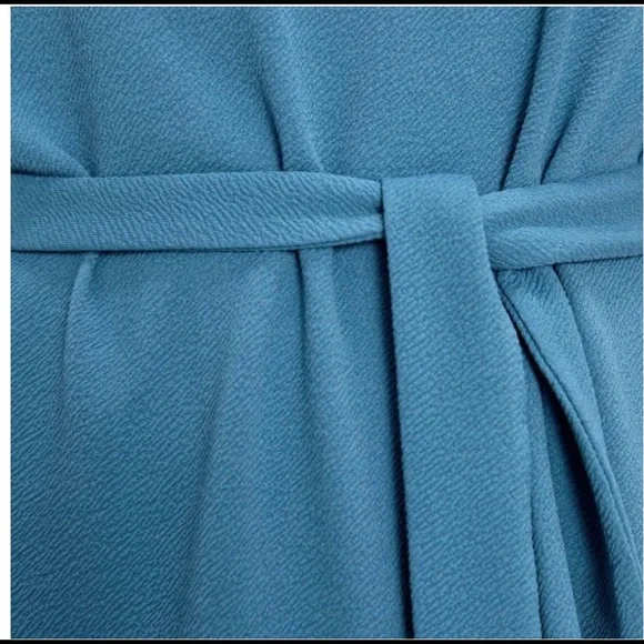 πΎHPπΎZara Blue Textured Short Sleeve Dress Size XL NWOT - Picture 4 of 11